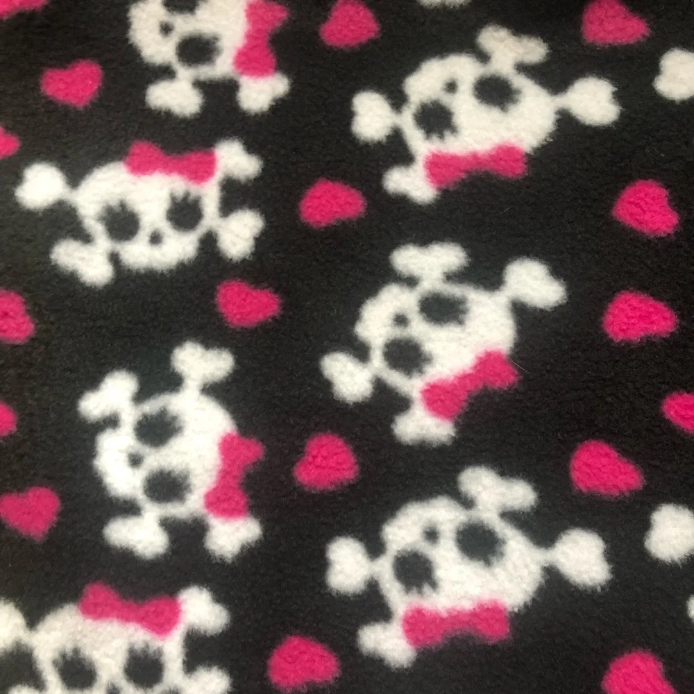 Small Cat or Puppy Blanket Skulls Double Fleece Size 17”x24”